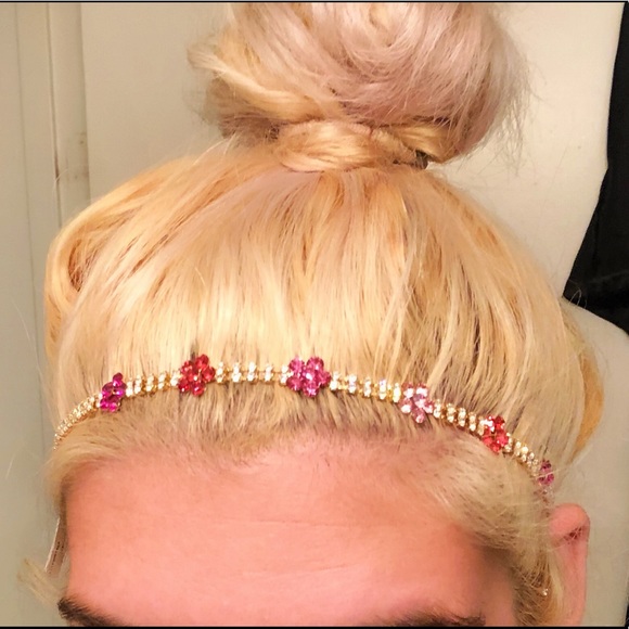 Lariat crystal flower headband/ necklace - Picture 2 of 6